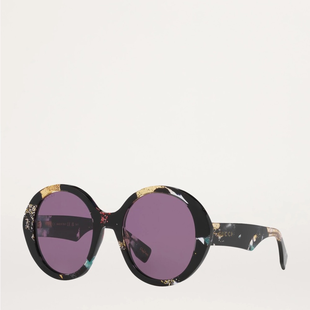 Gucci Women's Black and Purple Sunglasses
